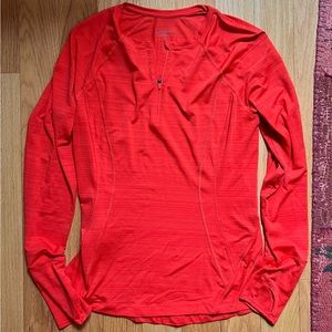 Athleta pacifica Half Zip top. Bright orange. Size medium